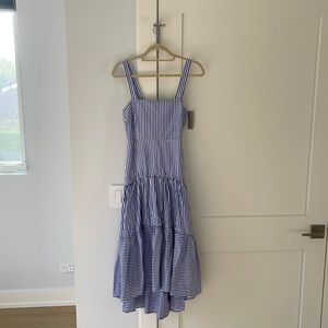 New blue/white striped Banana Republic maxi dress